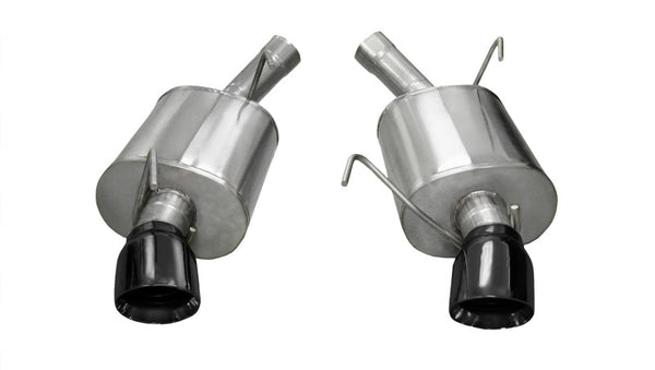 Corsa 2005-2010 Ford Mustang Shelby GT500 5.4L V8 Black Sport Axle-Back Exhaust - Bull Strap