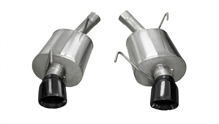 Corsa 2005-2010 Ford Mustang Shelby GT500 5.4L V8 Black Sport Axle-Back Exhaust - Bull Strap