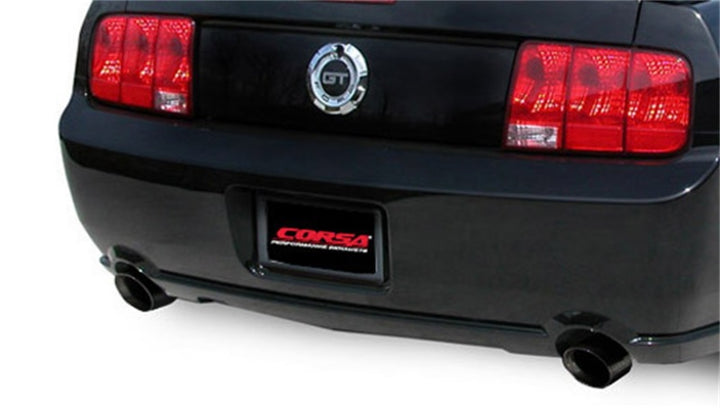 Corsa 2005-2010 Ford Mustang Shelby GT500 5.4L V8 Black Sport Axle-Back Exhaust - Bull Strap