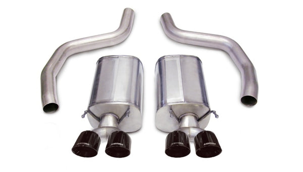 Corsa 2006-2013 Chevrolet Corvette C6 Z06 7.0L V8 Black Sport Axle-Back Exhaust - Bull Strap