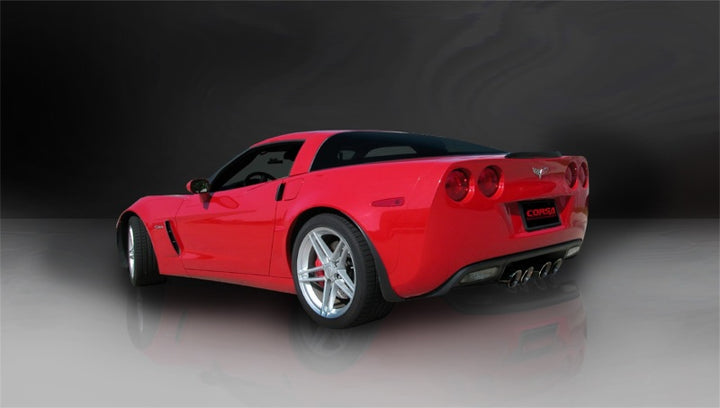 Corsa 2006-2013 Chevrolet Corvette C6 Z06 7.0L V8 Black Sport Axle-Back Exhaust - Bull Strap