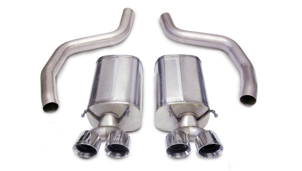 Corsa 2006-2013 Chevrolet Corvette C6 Z06 7.0L V8 Polished Sport Axle-Back Exhaust - Bull Strap