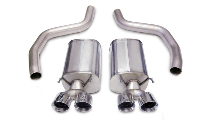 Corsa 2006-2013 Chevrolet Corvette C6 Z06 7.0L V8 Polished Sport Axle-Back Exhaust - Bull Strap