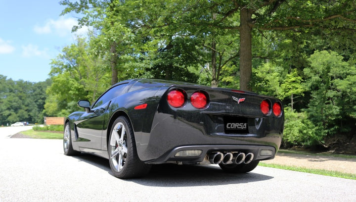 Corsa 2009-2013 Chevrolet Corvette (C6) 6.2L Polished Xtreme Axle-Back Exhaust w/4.5in Tips - Bull Strap