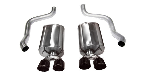 Corsa 2009-2013 Chevrolet Corvette C6 6.2L V8 Black Sport Axle-Back Exhaust - Bull Strap