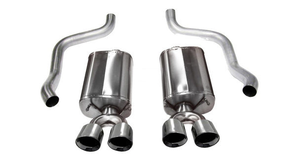 Corsa 2009-2013 Chevrolet Corvette C6 6.2L V8 Polished Sport Axle-Back Exhaust - Bull Strap