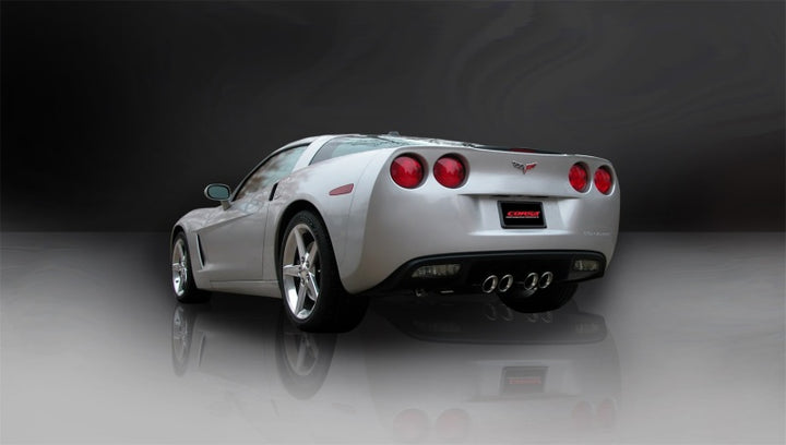 Corsa 2009-2013 Chevrolet Corvette C6 6.2L V8 Polished Sport Axle-Back Exhaust - Bull Strap