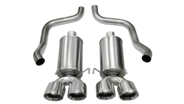 Corsa 2009-2013 Chevrolet Corvette C6 6.2L V8 Polished Xtreme Axle-Back Exhaust - Bull Strap
