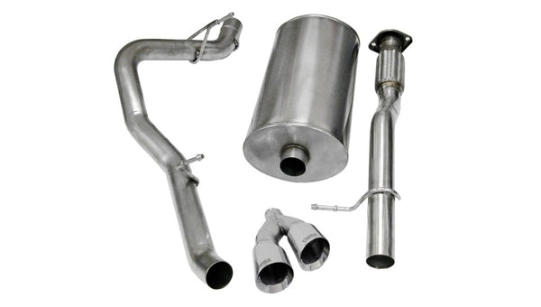 Corsa 2009-2013 Chevrolet Suburban 1500 5.3L V8 Polished Sport Cat-Back Exhaust - Bull Strap
