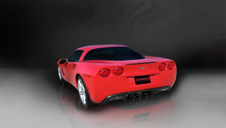 Corsa 2009-2013 Xtreme Axle-Back Exhaust w/Dual Black 3.5in Tips 09-13 Chevrolet Corvette C6 6.2L V8 - Bull Strap