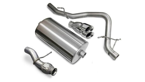 Corsa 2009-2014 Chevrolet Tahoe 5.3L V8 Polished Sport Cat-Back Exhaust - Bull Strap