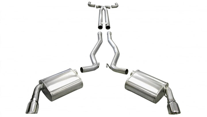 Corsa 2010-2013 Chevrolet Camaro Convertible SS 6.2L V8 Manual Polished Sport Cat-Back + XO Exhaust - Bull Strap