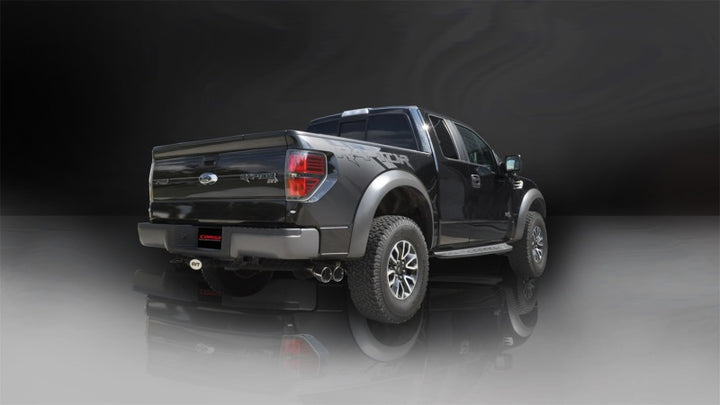 Corsa 2011-14 Ford F-150 Raptor 6.2L V8 144in Wheelbase Xtreme Cat-Back Resonator Delete Kit Exhaust - Bull Strap