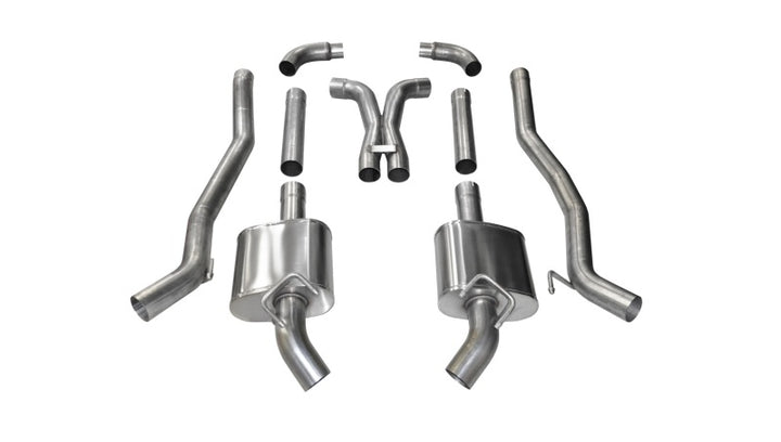 Corsa 2011-2013 Chevrolet Camaro SS 6.2L V8 Manual Xtreme 3in Cat-Back (No Tips Uses Factory Bezels) - Bull Strap
