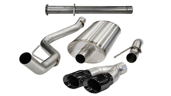 Corsa 2011-2014 Ford F-150 Raptor 6.2L V8 145in Wheelbase Black Xtreme Cat-Back Exhaust - Bull Strap