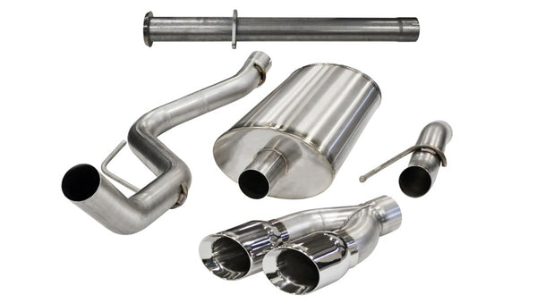 Corsa 2011-2014 Ford F-150 Raptor 6.2L V8 145in Wheelbase Polished Xtreme Cat-Back Exhaust - Bull Strap