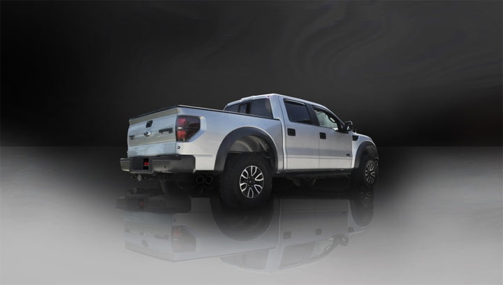 Corsa 2011-2014 Ford F-150 Raptor 6.2L V8 Black Sport Cat-Back Exhaust - Bull Strap