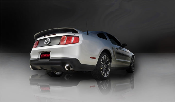 Corsa 2011-2014 Ford Mustang GT/Boss 302 5.0L V8 Polished Xtreme Axle-Back Exhaust - Bull Strap