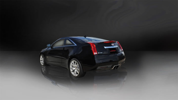 Corsa 2011-2015 Cadillac CTS Coupe V 6.2L V8 Black Sport Axle-Back Exhaust - Bull Strap