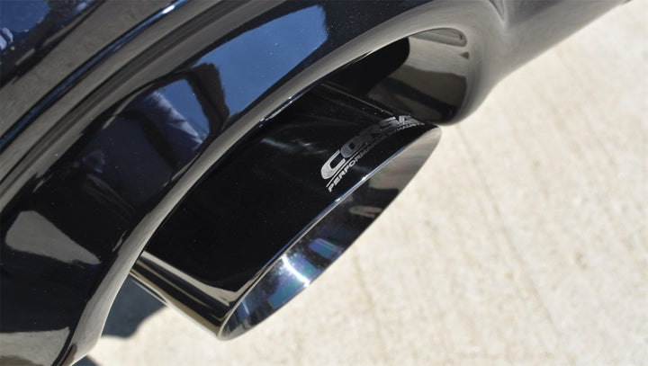 Corsa 2011-2021 Jeep Grand Cherokee Black 2.5in Dual Rear Exit Cat-Back Exhaust - Bull Strap