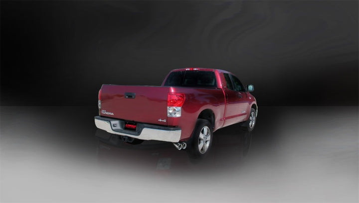 Corsa 2011-2021 Toyota Tundra Double Cab/Crew Max 5.7L V8 Polished Sport Cat-Back Exhaust - Bull Strap