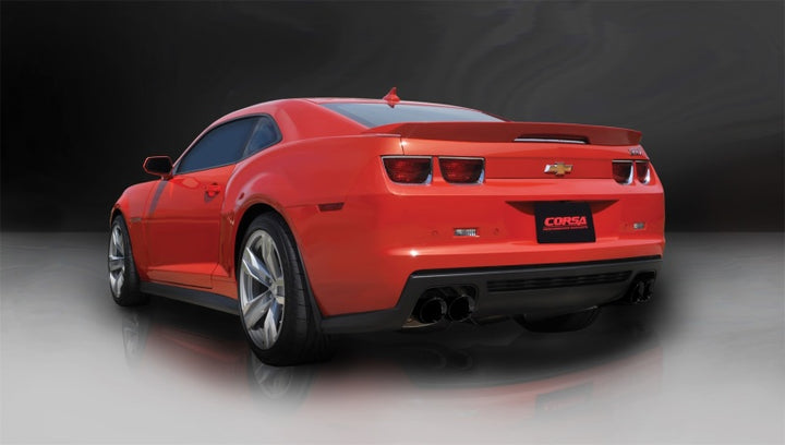 Corsa 2012-2015 Chevrolet Camaro Coupe ZL1 6.2L V8 Black Sport Cat-Back + XO Exhaust - Bull Strap