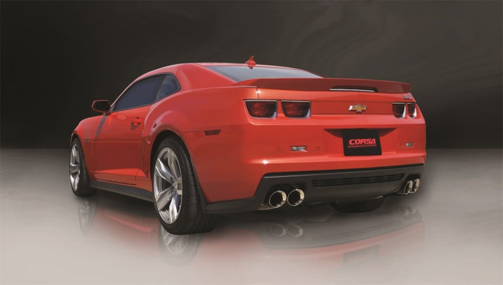 Corsa 2012-2015 Chevrolet Camaro Coupe ZL1 6.2L V8 Polished Sport Cat-Back + XO Exhaust - Bull Strap