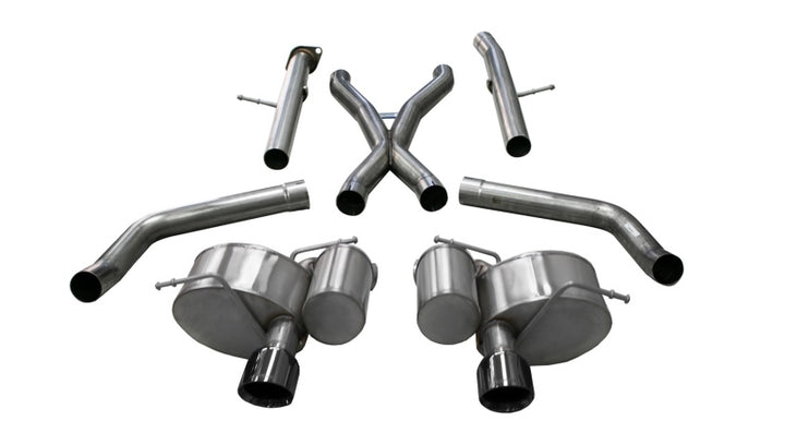 Corsa 2012-21 Jeep Grand Cherokee SRT 2.75in Dual Rear Xtreme Cat-Back Exhaust - Black PVD TipFinish - Bull Strap