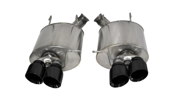 Corsa 2013-2014 Ford Mustang Shelby GT500 5.8L V8 Black Sport Axle-Back Exhaust - Bull Strap