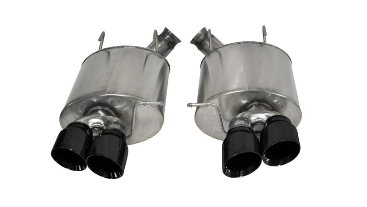 Corsa 2013-2014 Ford Mustang Shelby GT500 5.8L V8 Black Sport Axle-Back Exhaust - Bull Strap