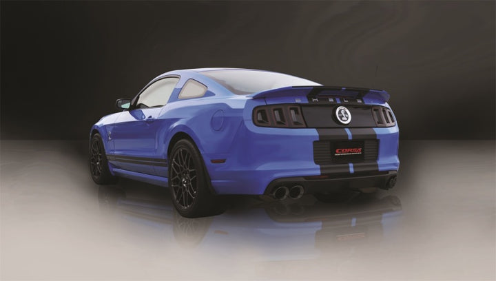 Corsa 2013-2014 Ford Mustang Shelby GT500 5.8L V8 Black Sport Axle-Back Exhaust - Bull Strap