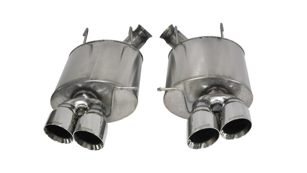 Corsa 2013-2014 Ford Mustang Shelby GT500 5.8L V8 Polished Sport Axle-Back Exhaust - Bull Strap