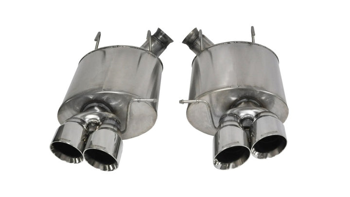 Corsa 2013-2014 Ford Mustang Shelby GT500 5.8L V8 Polished Sport Axle-Back Exhaust - Bull Strap