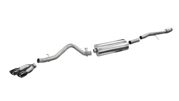 Corsa 2014-19 Sierra/Silverado 1500 Crew/Dbl / Short/Std. Bed 6.2L V8 Black Sport Single SideCB Exht - Bull Strap
