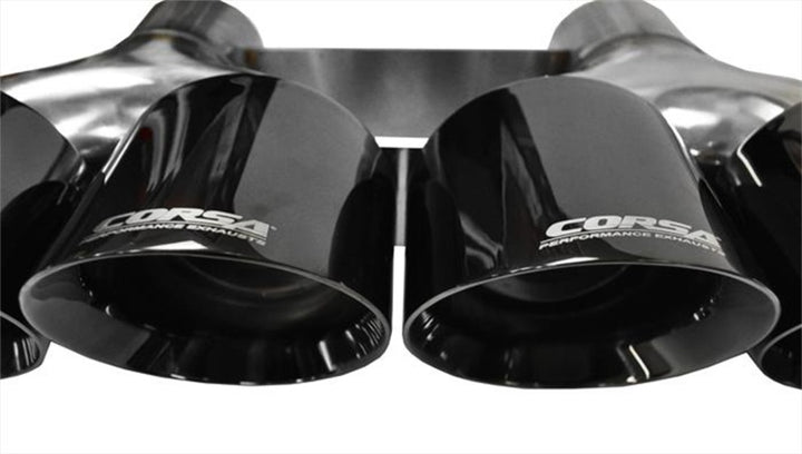 Corsa 2014-2020 Chevrolet Corvette 6.2L V8 Quad 45in Polished Black Pro-Series Tip Kit - Bull Strap