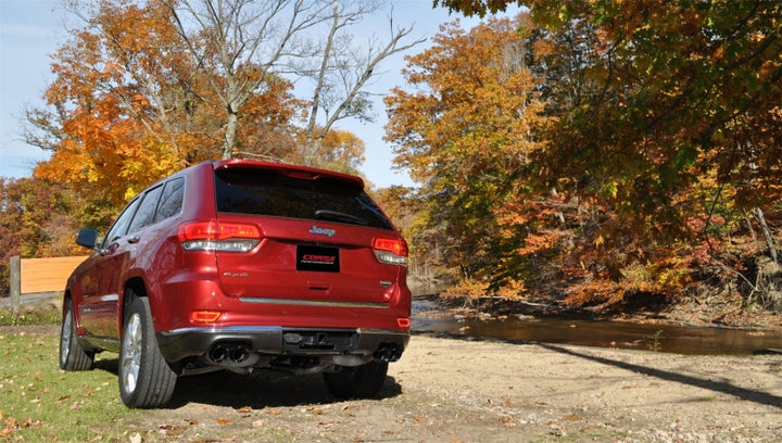 Corsa 2014-2021 Jeep Grand Cherokee Summit Edition Black 2.5in Dual Rear Exit Cat-Back Exhaust - Bull Strap