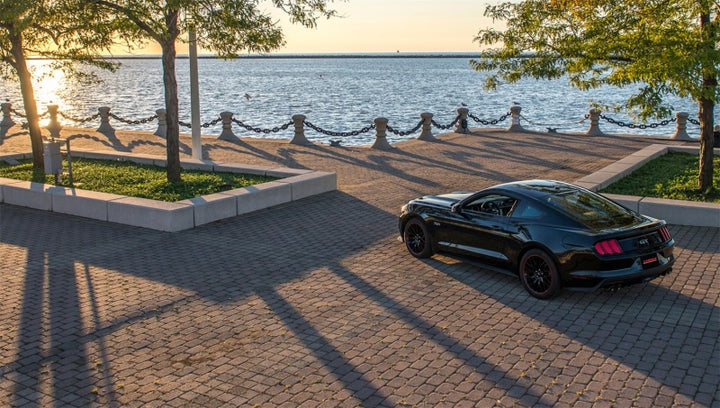 Corsa 2015-2017 Ford Mustang GT 5.0 3in Axle Back Exhaust Black Quad Tips (Sport) - Bull Strap