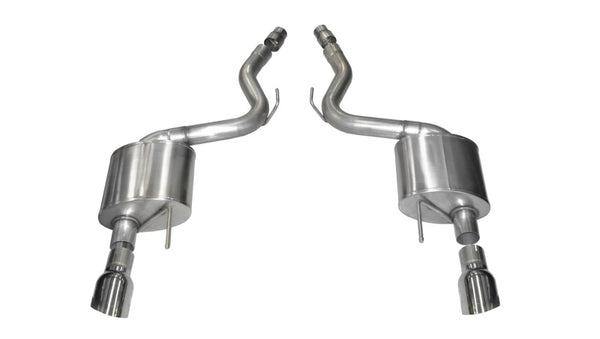 Corsa 2015-2017 Ford Mustang GT 5.0 3in Axle Back Exhaust Polish Dual 4.5in Tip Sport - Bull Strap