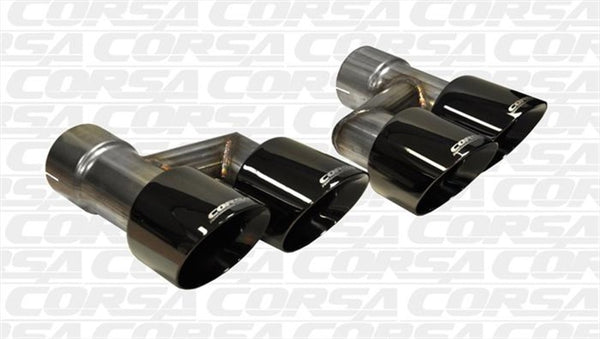 Corsa 2015-2017 Ford Mustang GT 5.0 Black Quad Tips Kit - Bull Strap