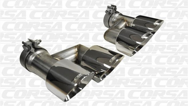 Corsa 2015-2017 Ford Mustang GT 5.0 Polish Quad Tips Kit - Bull Strap
