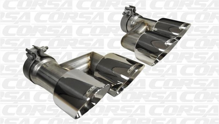 Corsa 2015-2017 Ford Mustang GT 5.0 Polish Quad Tips Kit - Bull Strap