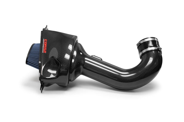 Corsa 2015-2019 Chevrolet Corvette C7 Z06 Carbon Fiber Air Intake with MaxFlow 5 Oiled Filter - Bull Strap