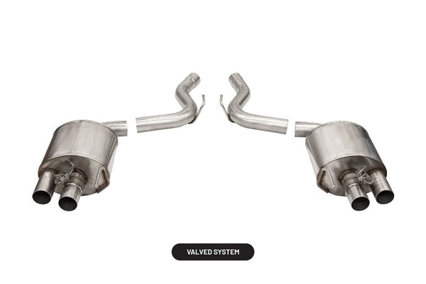 Corsa 2015-2020 Ford Mustang GT350/R 5.2L V8 Dual Rear Axle-Back- Stainless Dual Rear Exit - Bull Strap