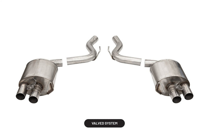 Corsa 2015-2020 Ford Mustang GT350/R 5.2L V8 Dual Rear Axle-Back- Stainless Dual Rear Exit - Bull Strap