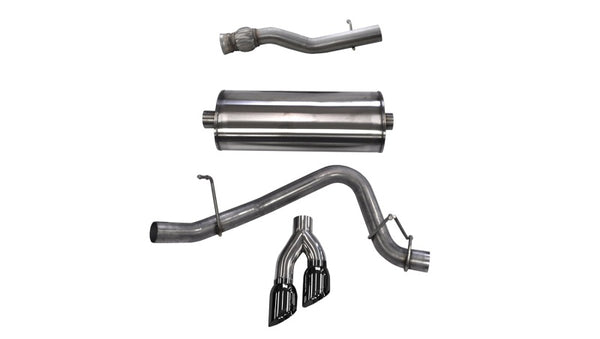 Corsa 2015-2020 GMC Yukon Denali XL 6.2L V8 3in Cat-Back Single Side Exit Twin 4in Black Tips - Bull Strap
