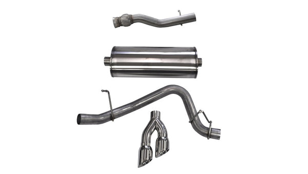Corsa 2015-2020 GMC Yukon Denali XL 6.2L V8 3in Cat-Back Single Side Exit Twin 4in Polished Tips - Bull Strap