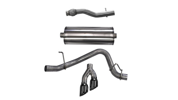 Corsa 2015-2020 GMC Yukon XL 1500 5.3L V8 3in Cat-Back Single Side Exit Twin 4in Black Tips - Bull Strap