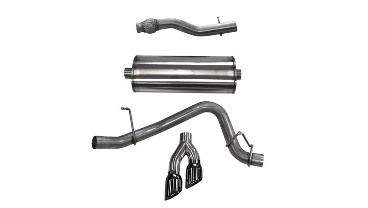 Corsa 2015-2020 GMC Yukon XL 1500 5.3L V8 3in Cat-Back Single Side Exit Twin 4in Black Tips - Bull Strap