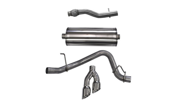 Corsa 2015-2020 GMC Yukon XL 1500 5.3L V8 3in Cat-Back Single Side Exit Twin 4in Polished Tips - Bull Strap