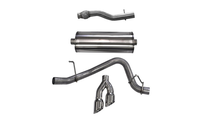Corsa 2015-2020 GMC Yukon XL 1500 5.3L V8 3in Cat-Back Single Side Exit Twin 4in Polished Tips - Bull Strap